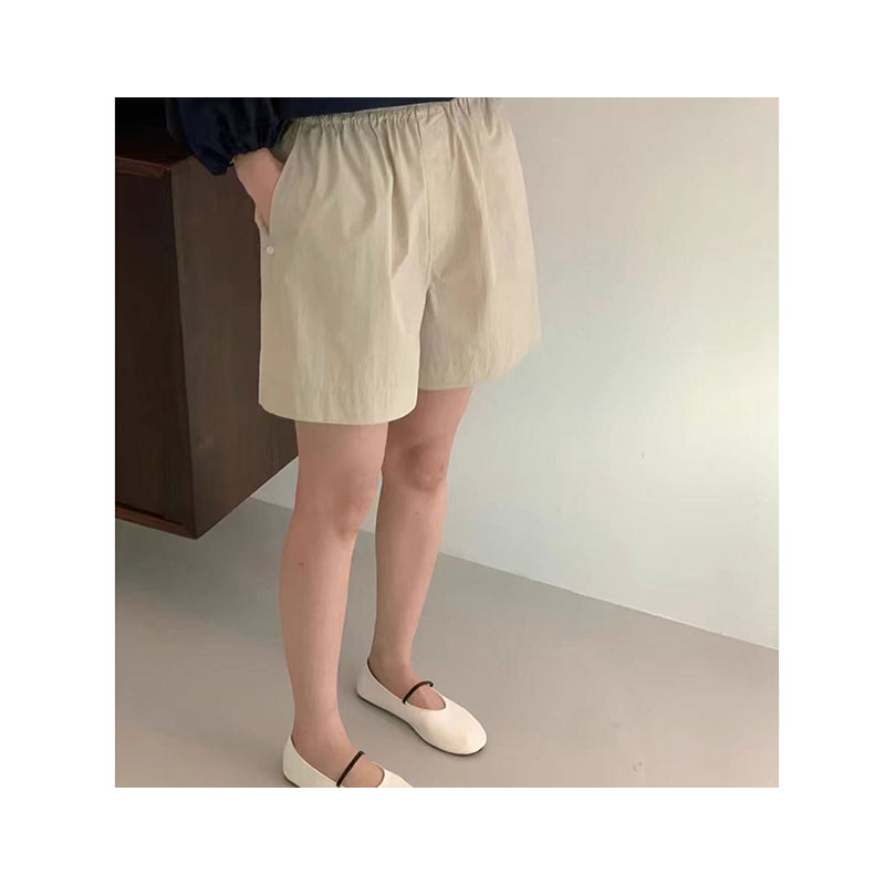 韩系通勤百搭舒适显瘦的阔腿短裤休闲宽松时尚凉感短裤