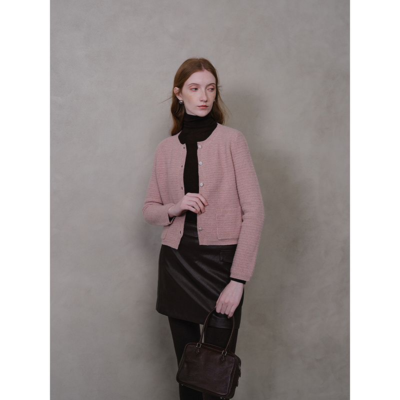 Mix Selection｜暮色蔷薇 羊毛小香风针织开衫圆领外套女MSCJW0937