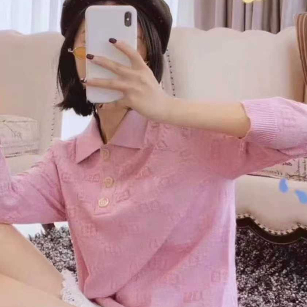 99新 GUCCI/古驰 银丝满印logo针织衫/S码/E00753