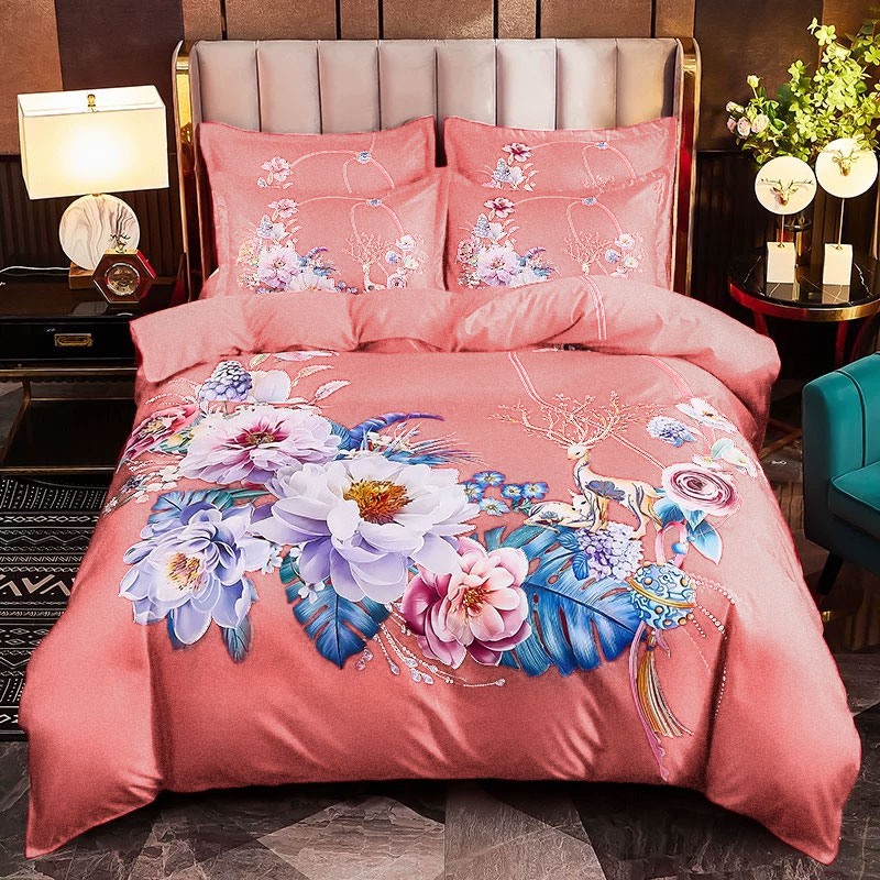 320S柔赛丝高精密数码印花被套单件-一鹿相随