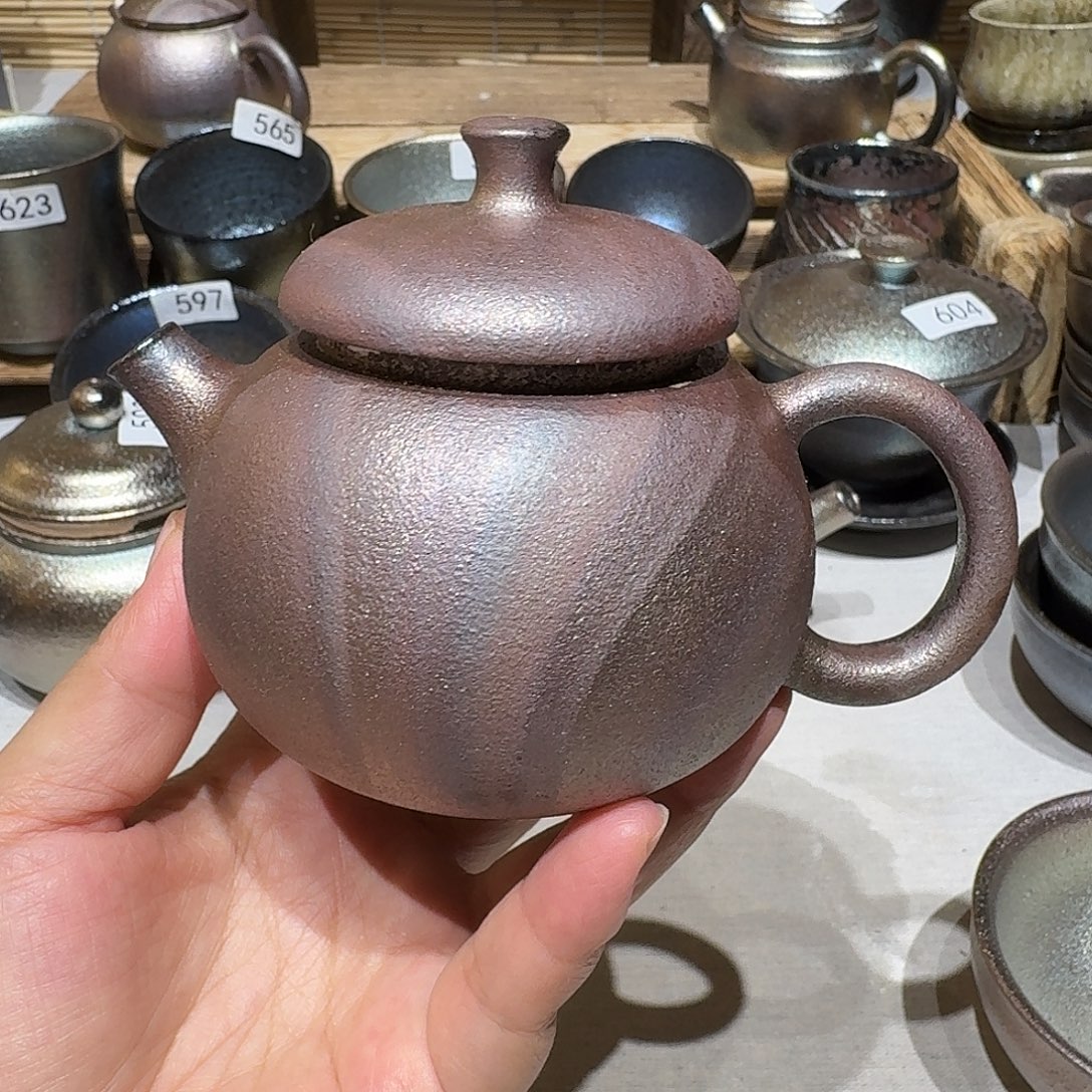 我***牛壶建水紫陶紫泥柴烧壶