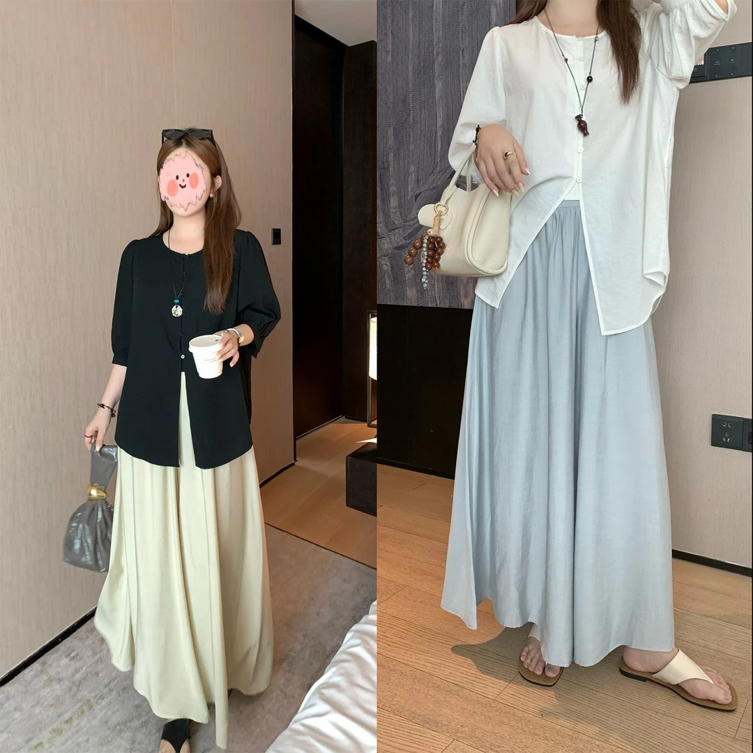 【夏日裙裤】时尚垂感阔腿裤裙高腰气质休闲裤 9264D