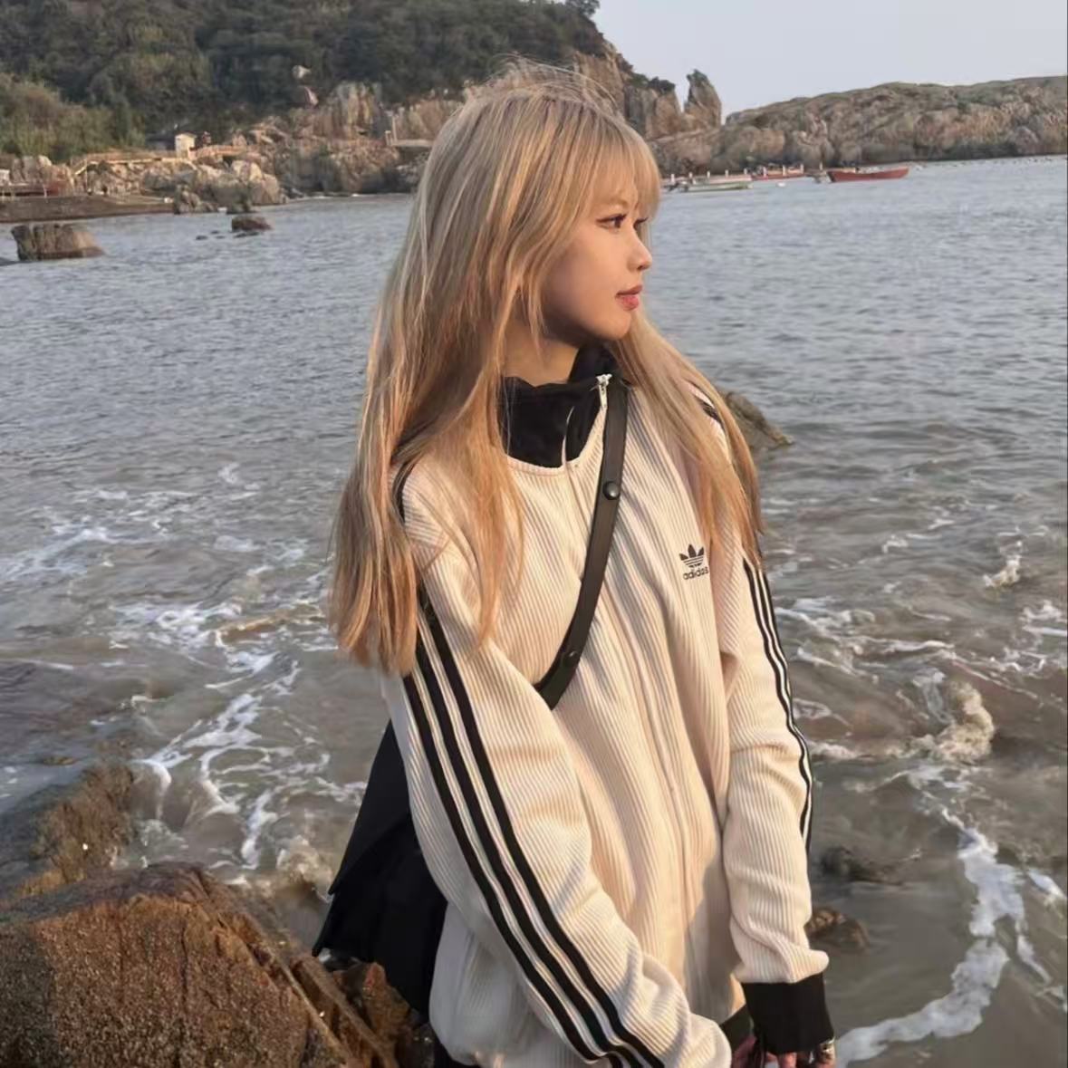 【奥莱内购】复古情侣款休闲针织外套刺绣宽松立领百搭夹克0109