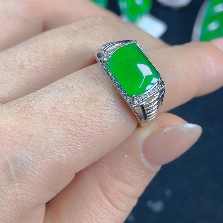 翡翠银S925镶嵌吊坠(不含链)