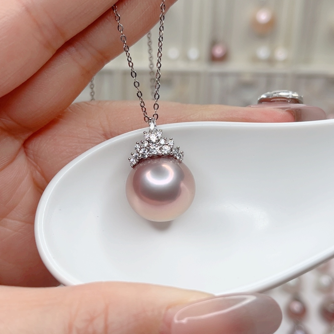 淡水珍珠吊坠(赠链)银S925镶嵌