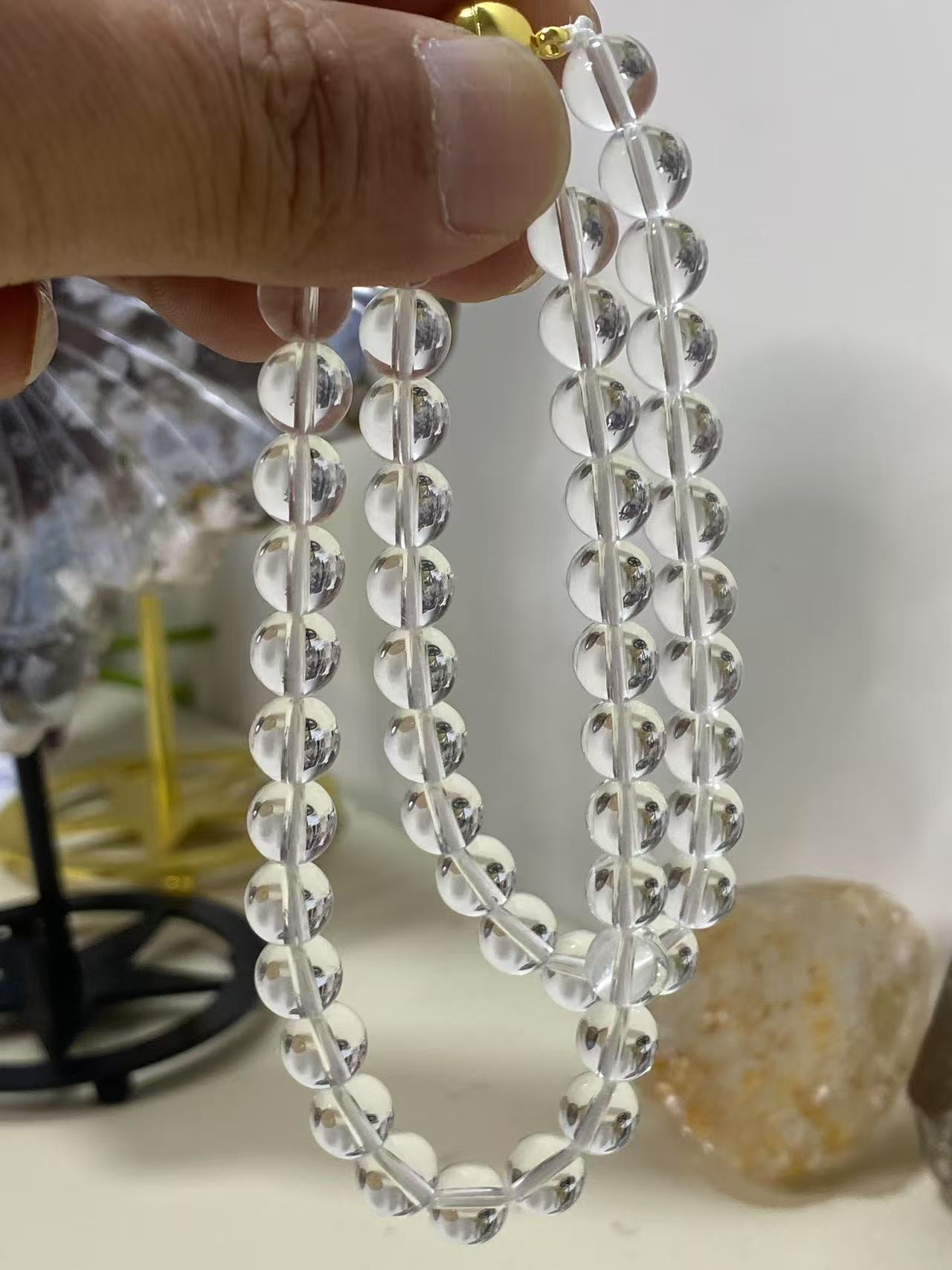 高品质白水晶项链8mmX28888