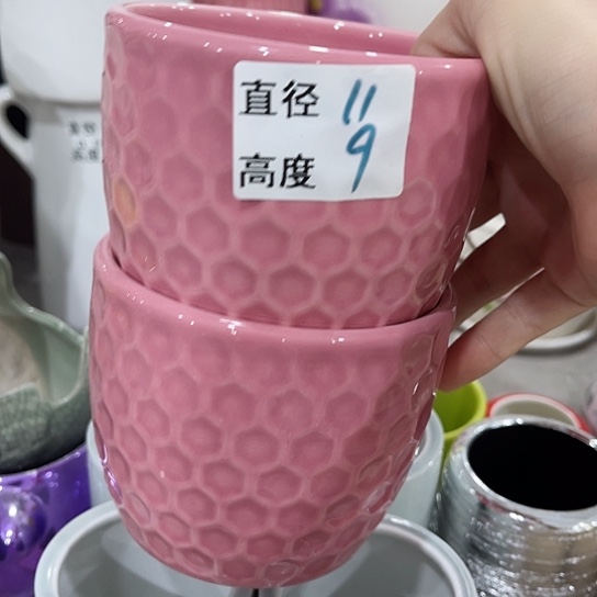 多肉绿植陶瓷花盆9.9包邮，有孔