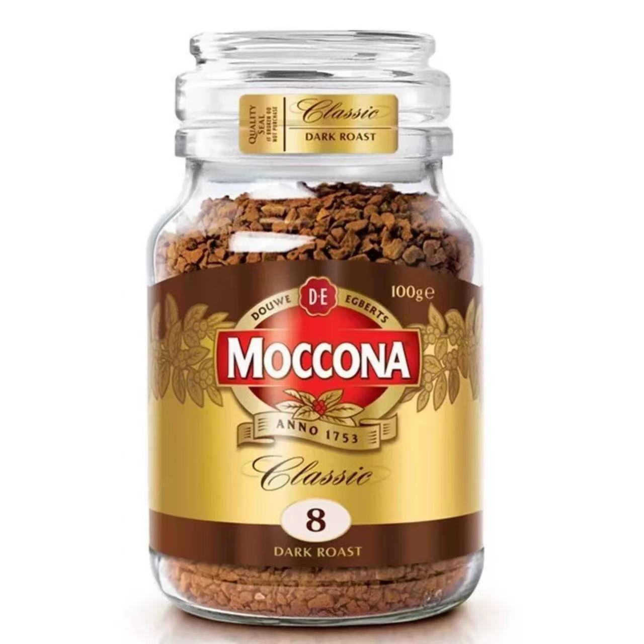 荷兰Moccona摩可纳咖啡8号冻干烘焙美式速溶0糖0脂黑咖啡