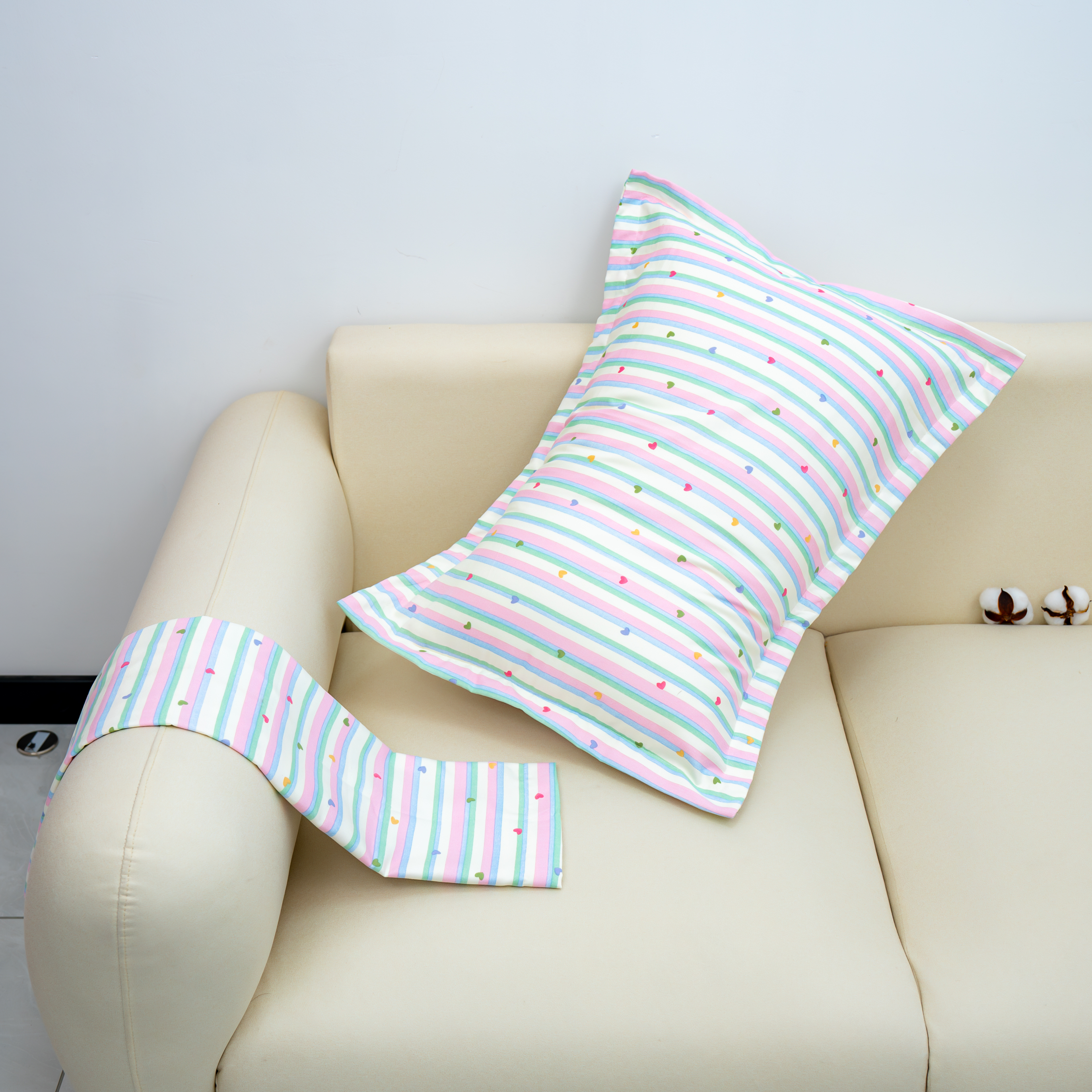 【京会社】双层纱枕套彩心