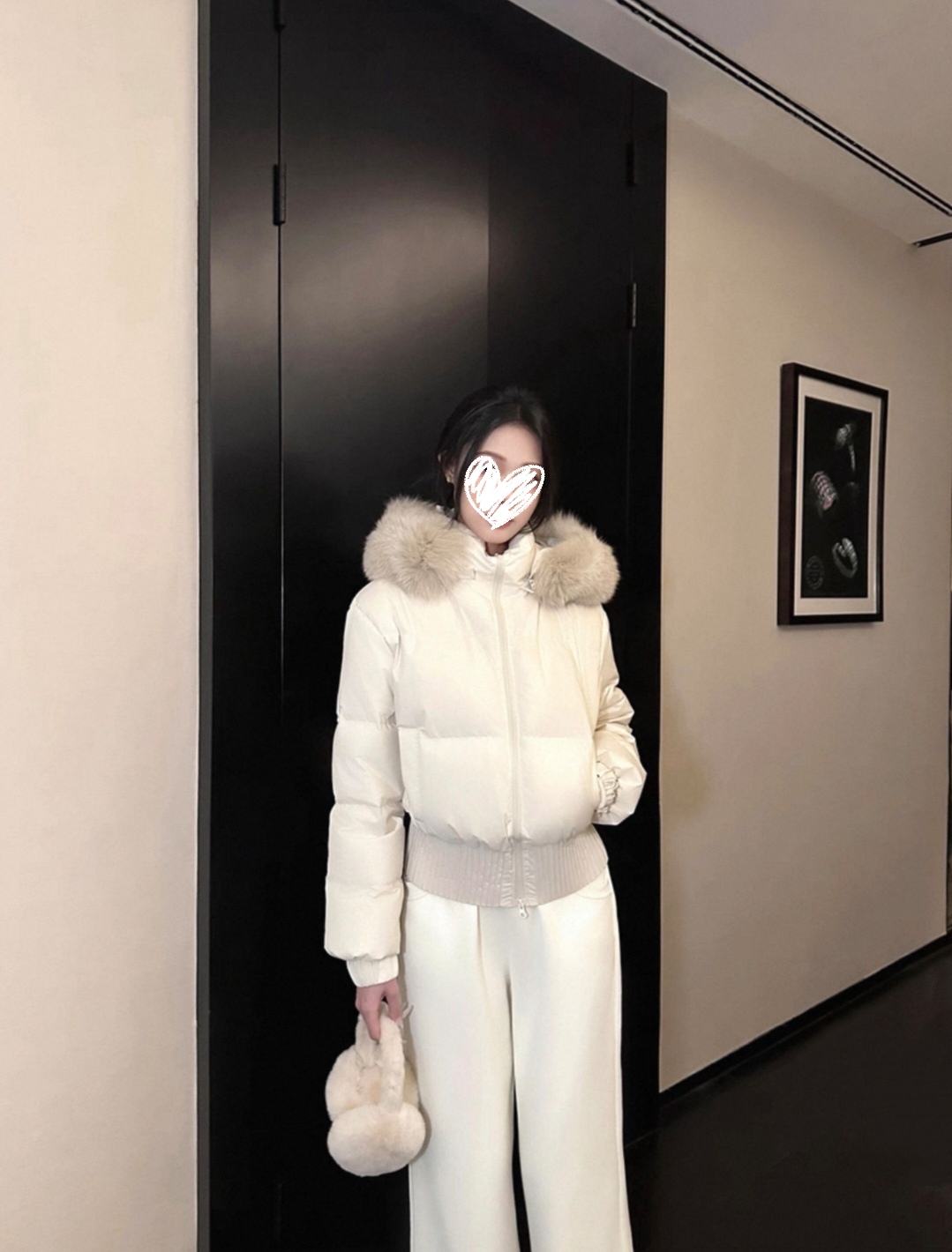 冬季新款 “小暖包“ 三星安心新国标90白鸭绒收腰毛领安心绒羽绒服