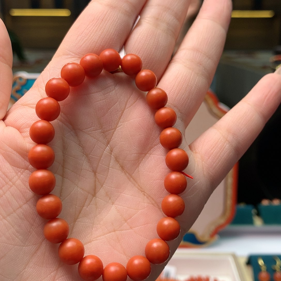【闪购商品】南红玛瑙Q保山阿东寨南红手串7mm未镶嵌
