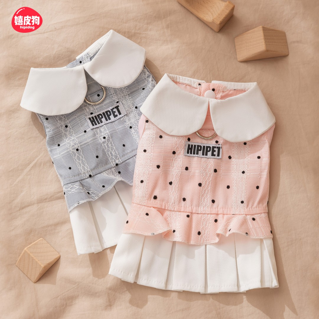 狗狗miu系西装淑女连衣裙可牵引两脚衣中小型幼犬宠物衣服0533