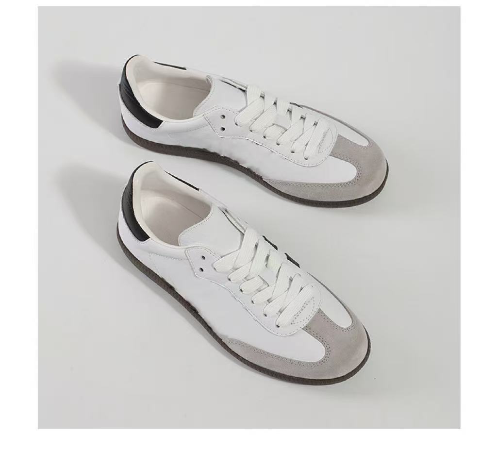 春季新款女单鞋德训鞋平底软底百搭头层牛皮女鞋舒适2025德训鞋