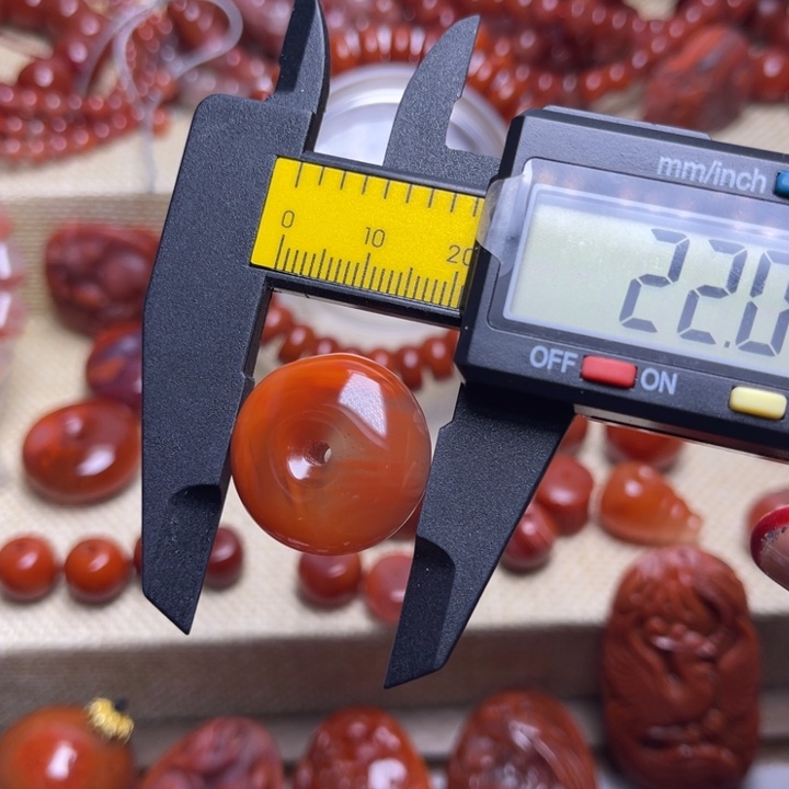 南红玛瑙未镶嵌手链平安扣2 2 M