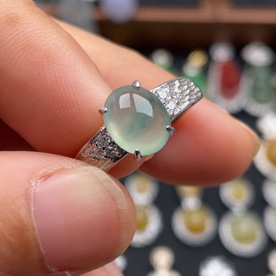 翡翠银S925镶嵌吊坠(不含链)