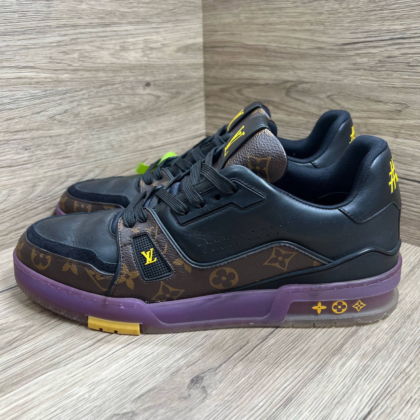 95新 LouisVuitton/路易威登 Trainer 紫金湖人板鞋 42码