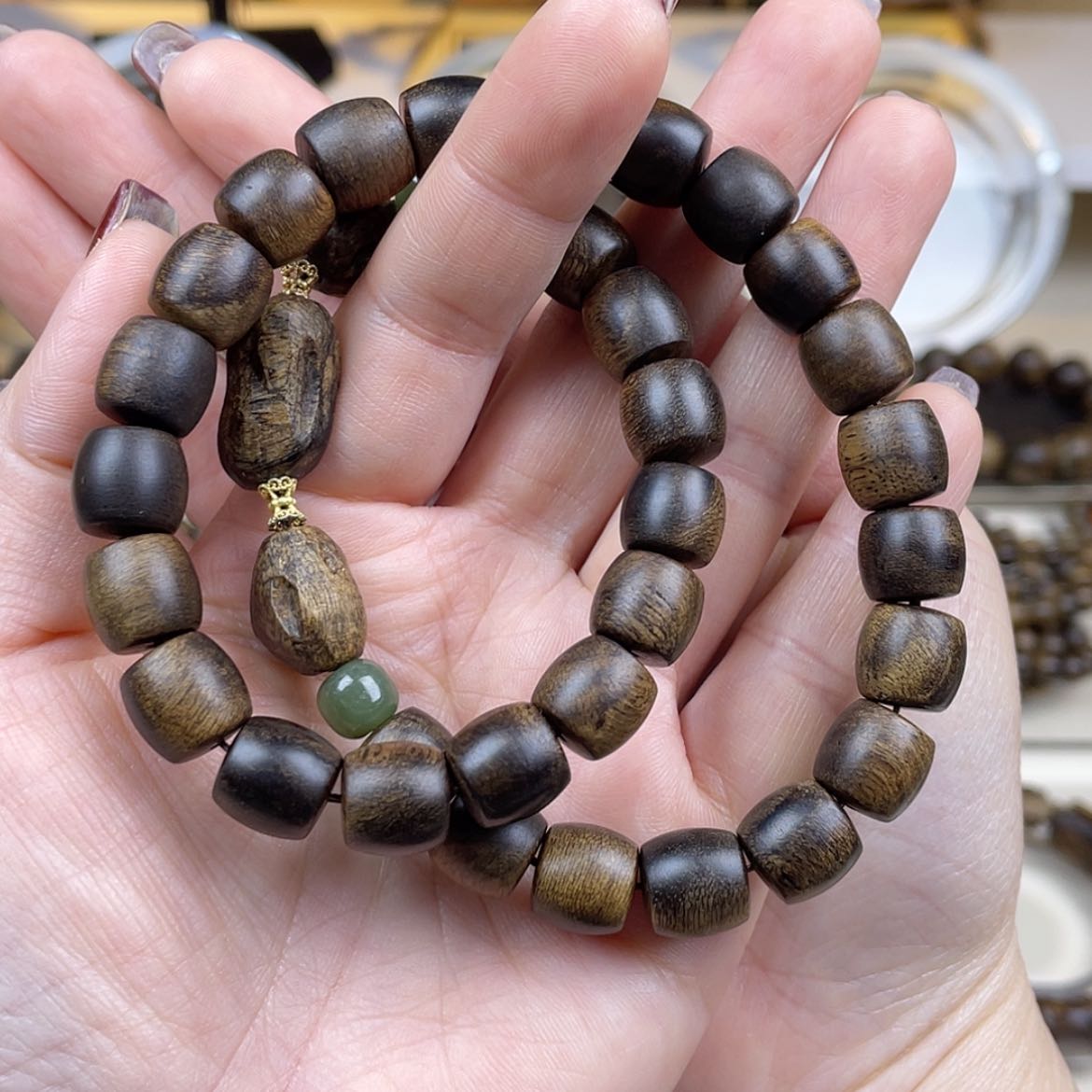 【闪购商品】沉香手串用****5越南芽庄白棋楠留疤