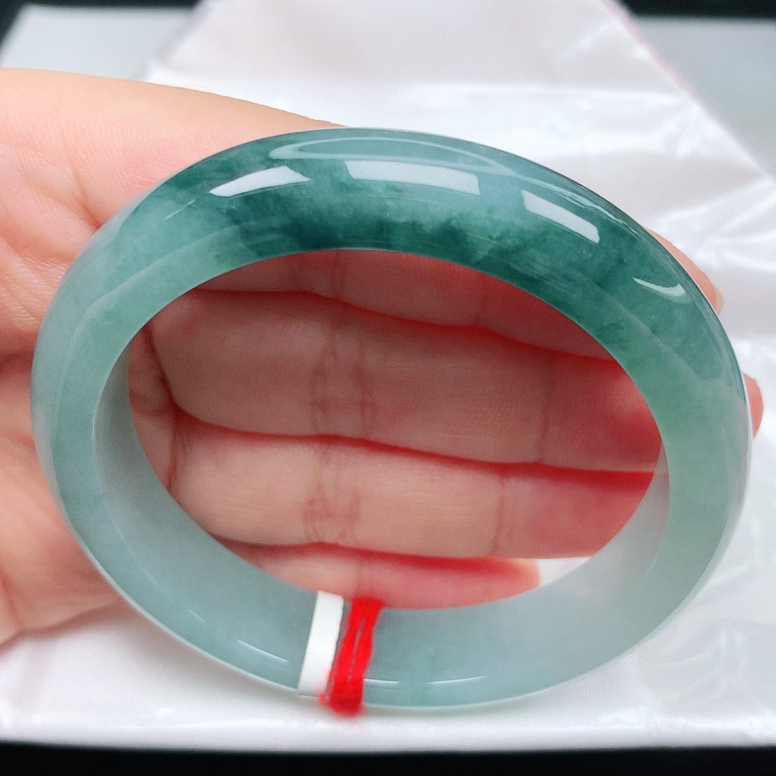 翡翠手镯未镶嵌22老蓝色飘花