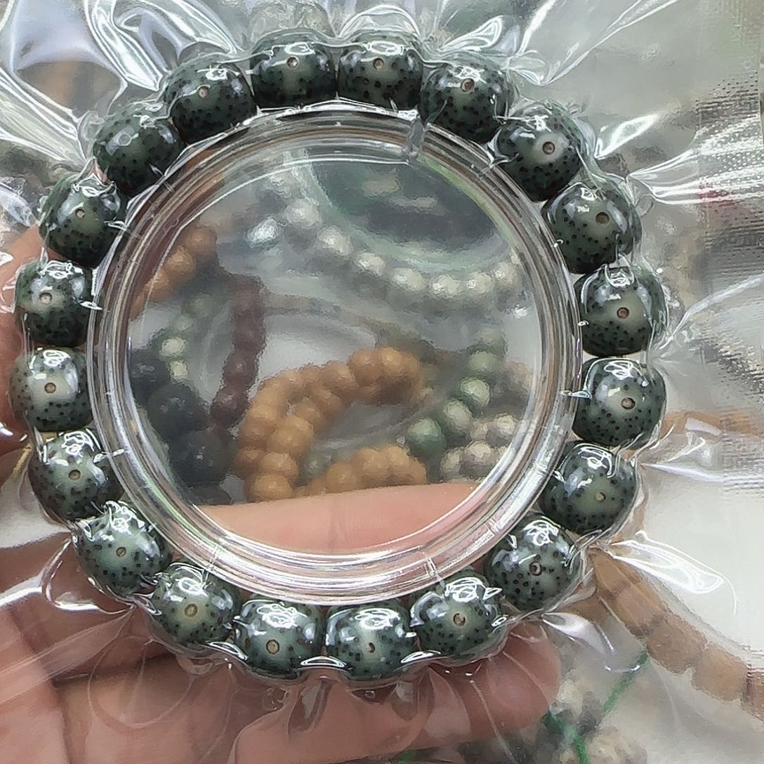 星月菩提手串62传说绿幽灵星月12×11单圈