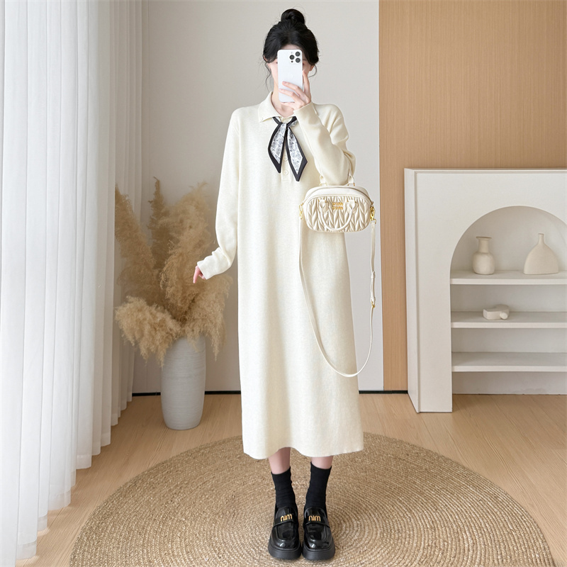 #8706大码针织毛衣裙女胖mm显瘦小个子内搭连衣裙秋冬过膝长裙