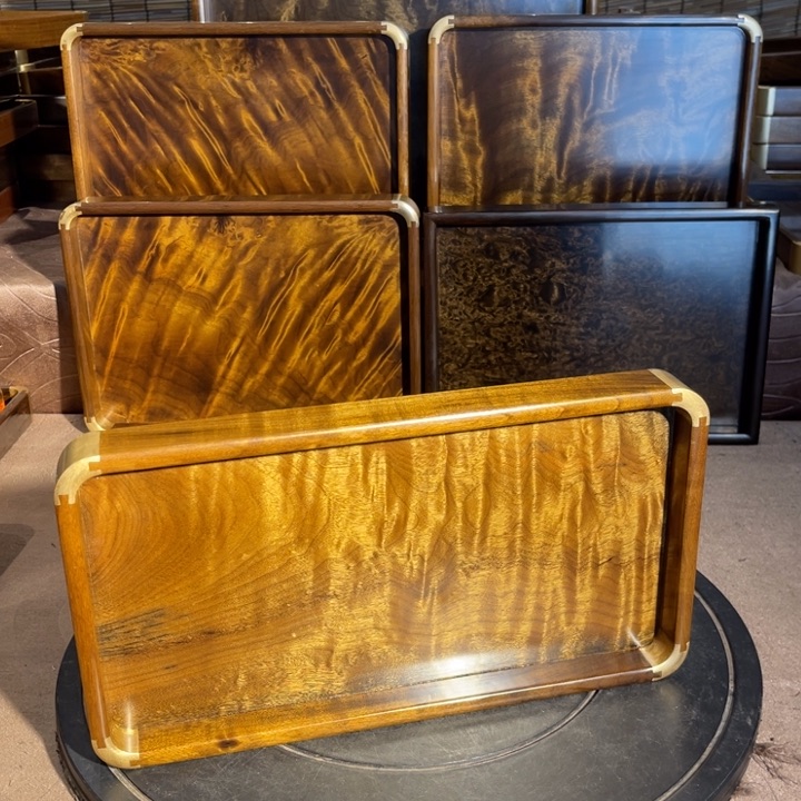 金丝楠秋**叶金丝楠木文盘