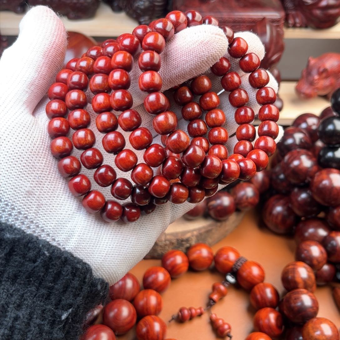 染料紫檀（血檀）8x9老型珠23颗-多样性发其一