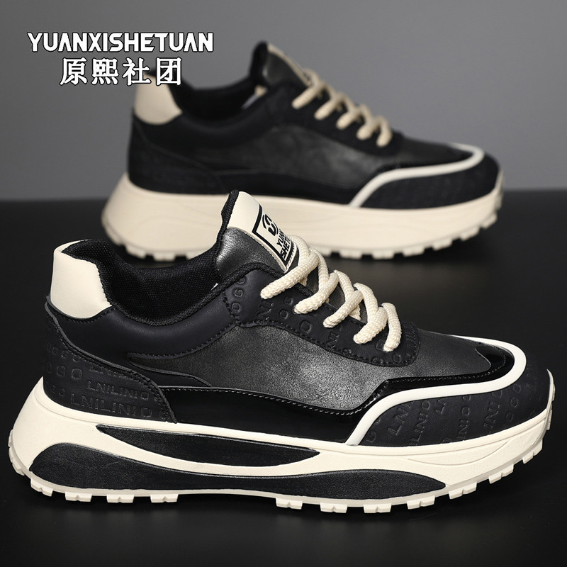 2025春季单棉同款气垫轻奢增高男款老爹鞋时尚舒适百搭厚底潮鞋男