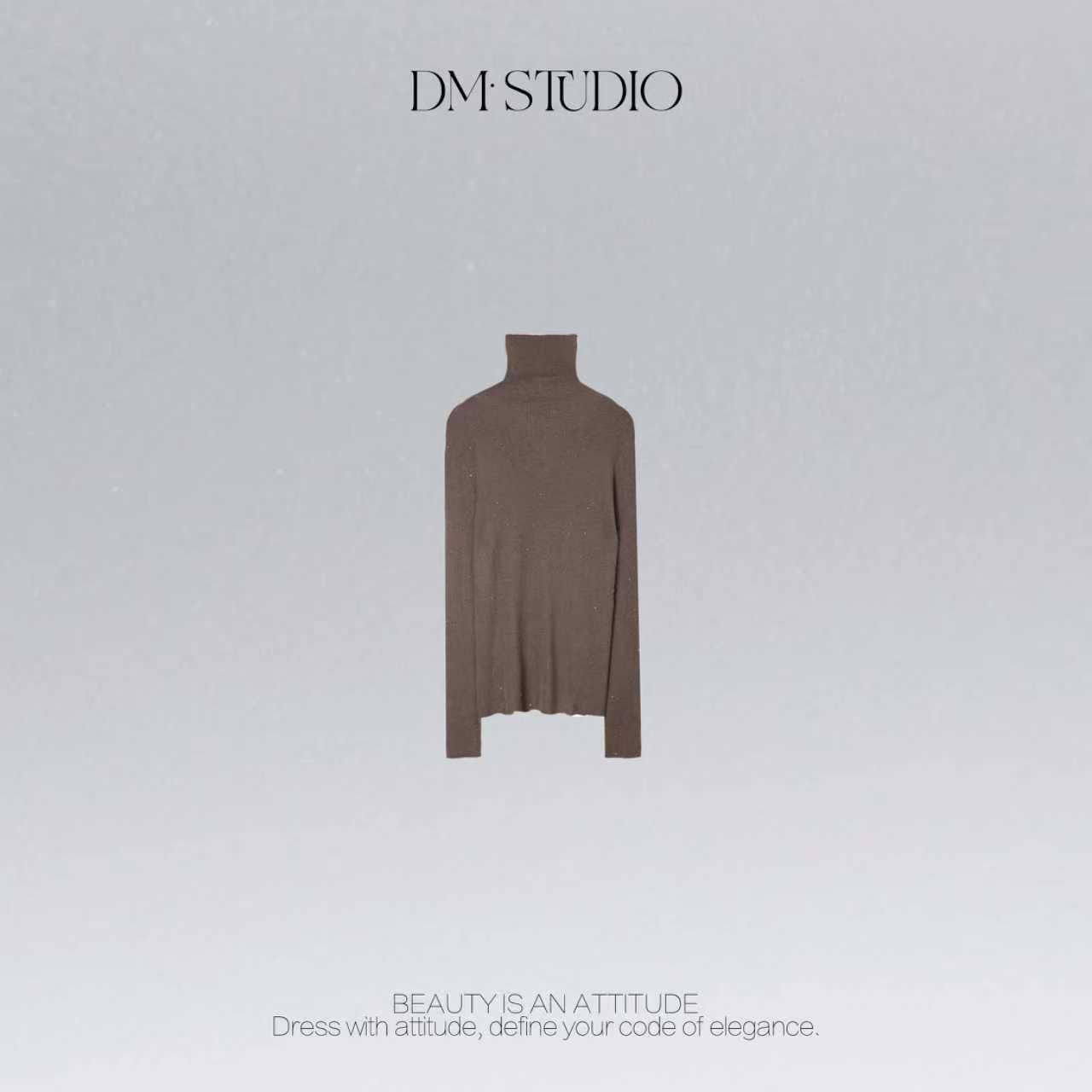 DEDM•STUDIO/精致感极简细闪长袖高领针织衫上衣打底2511ZZS/2740