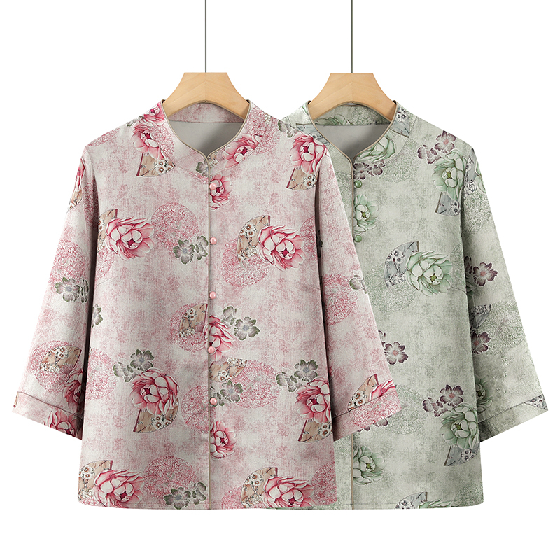 薄款棉衣老人妈妈夏季开衫夏装宽松女装大码中老年中老年女装