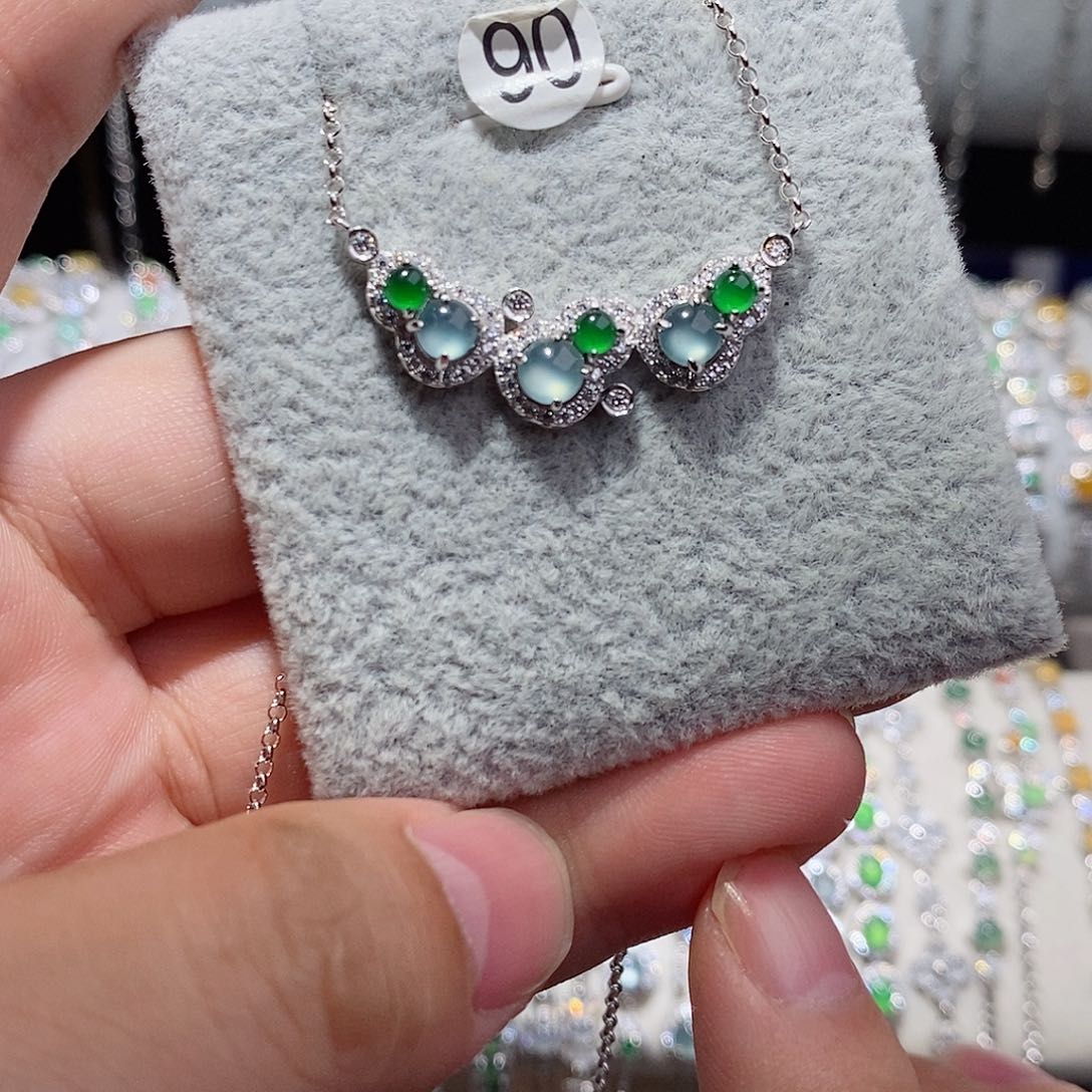 颈饰银S925镶嵌翡翠k h h h