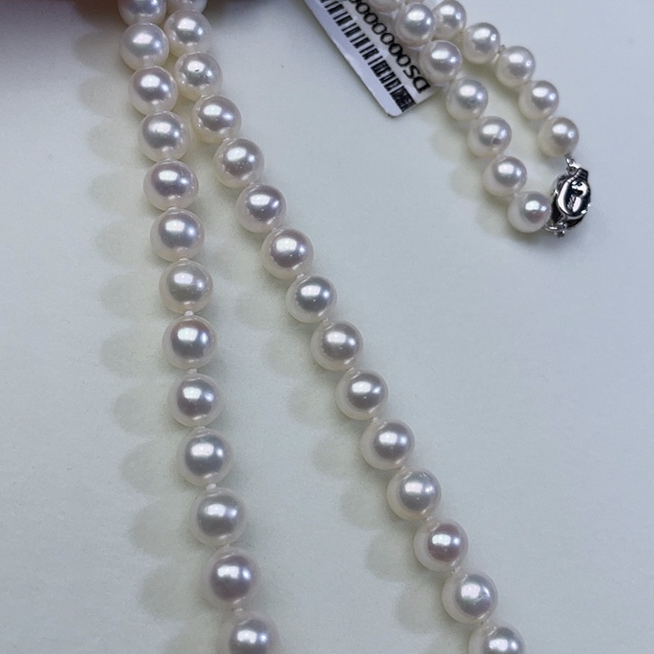 淡水珍珠颈饰银S925镶嵌卡7➕极光冷白高品