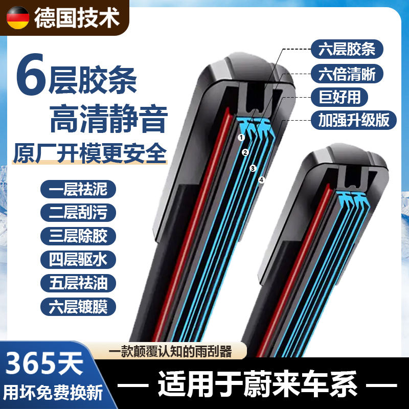 适配特斯拉汽车雨刷毛豆YS3 高品质胶条无骨雨刮器高清静音雨刮器