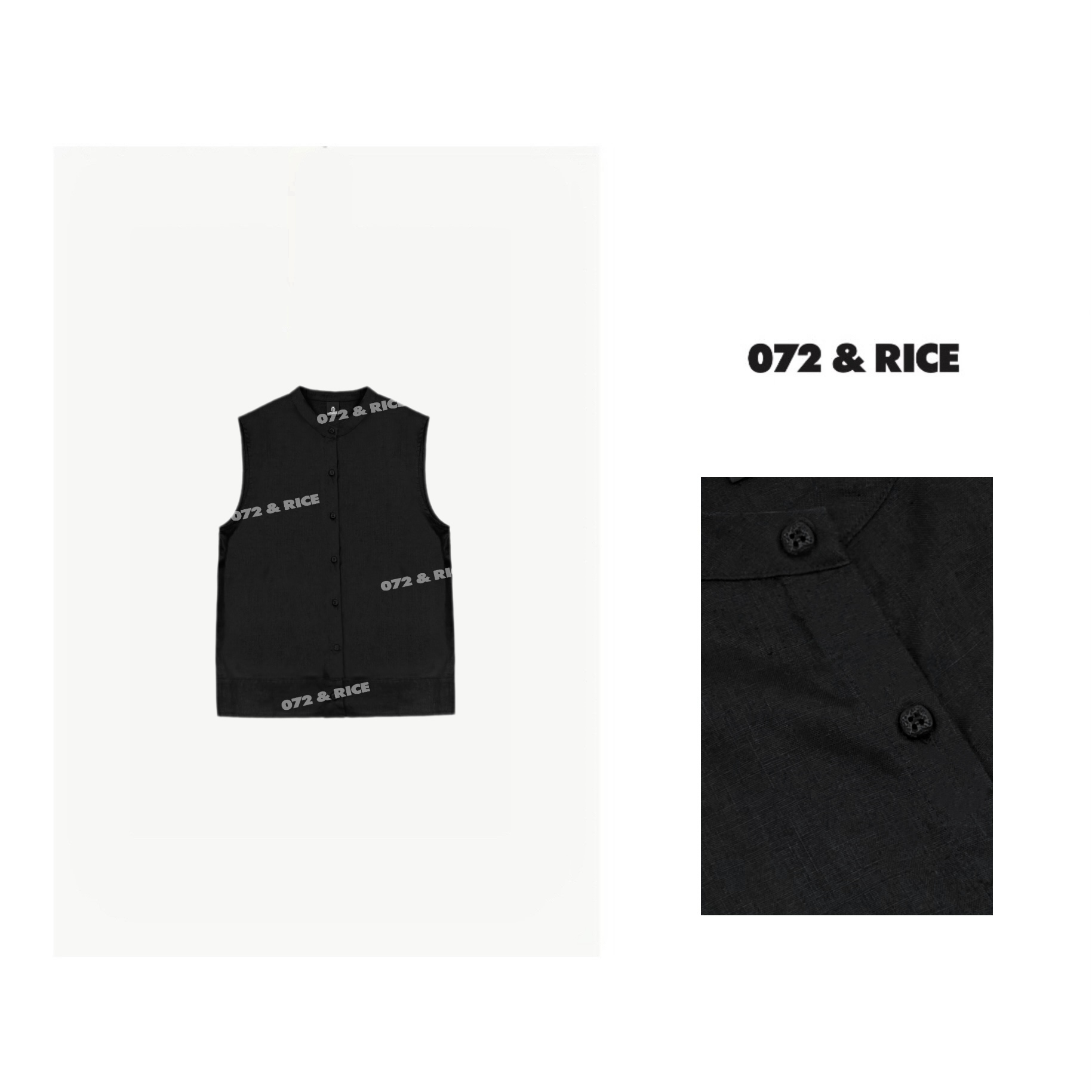 072 & RICE【绅士】汉麻100 春季休闲圆领单排扣无袖马甲 24HE02