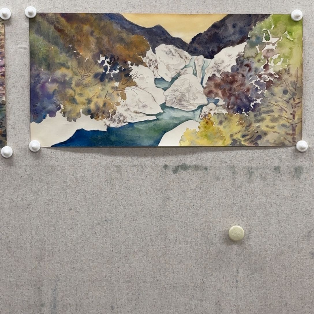 国画常****也党震 山水图横幅