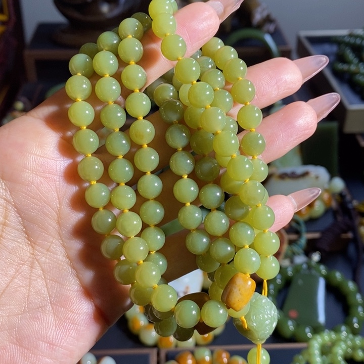 和田玉未镶嵌套链看*