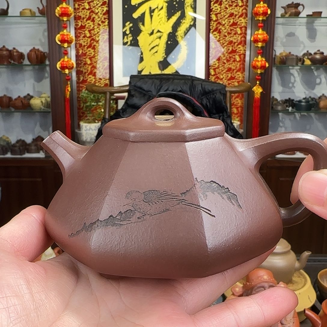 紫砂茶壶八方石瓢