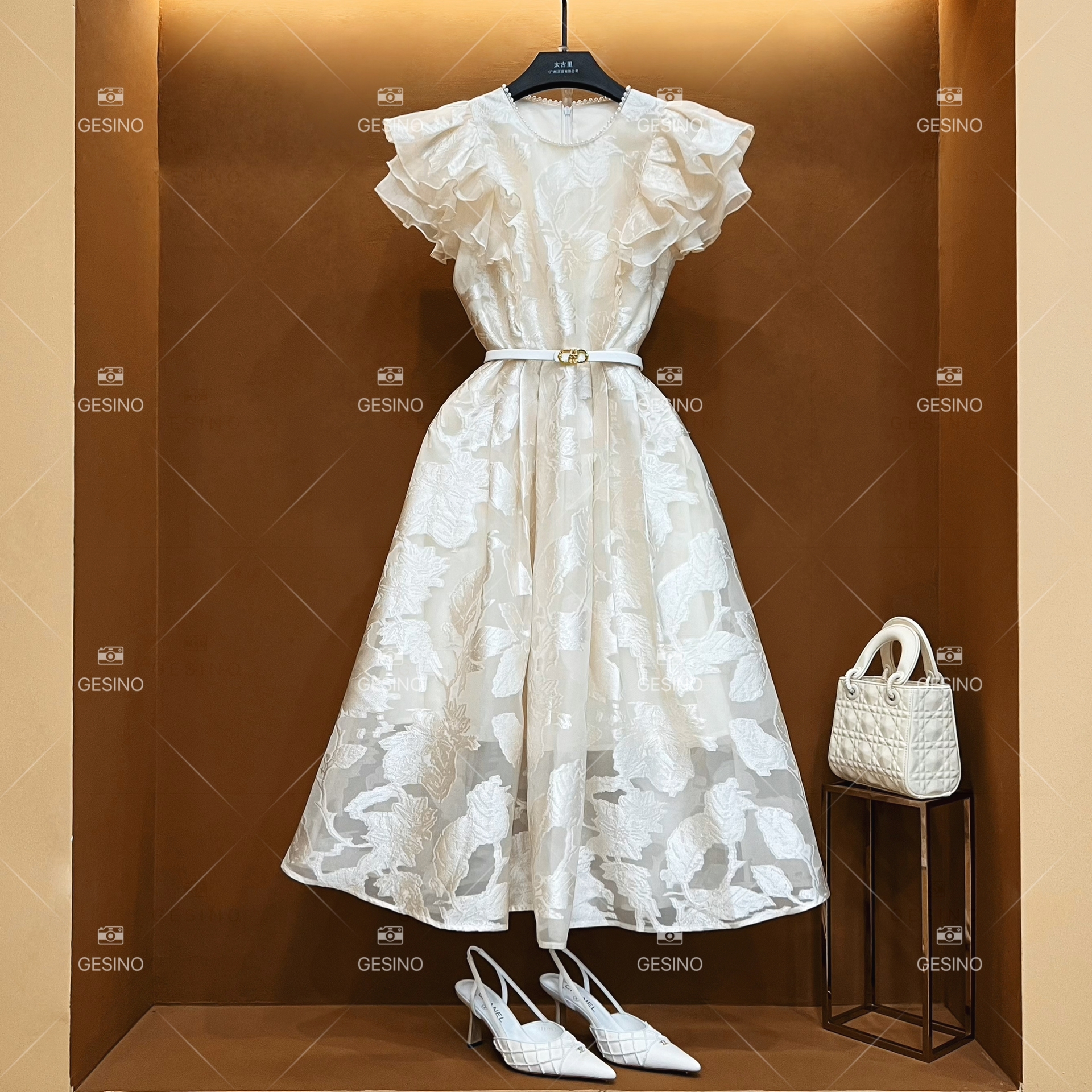 【秀】春夏丨设计师轻奢法式印花女士连衣裙 CX-2024308