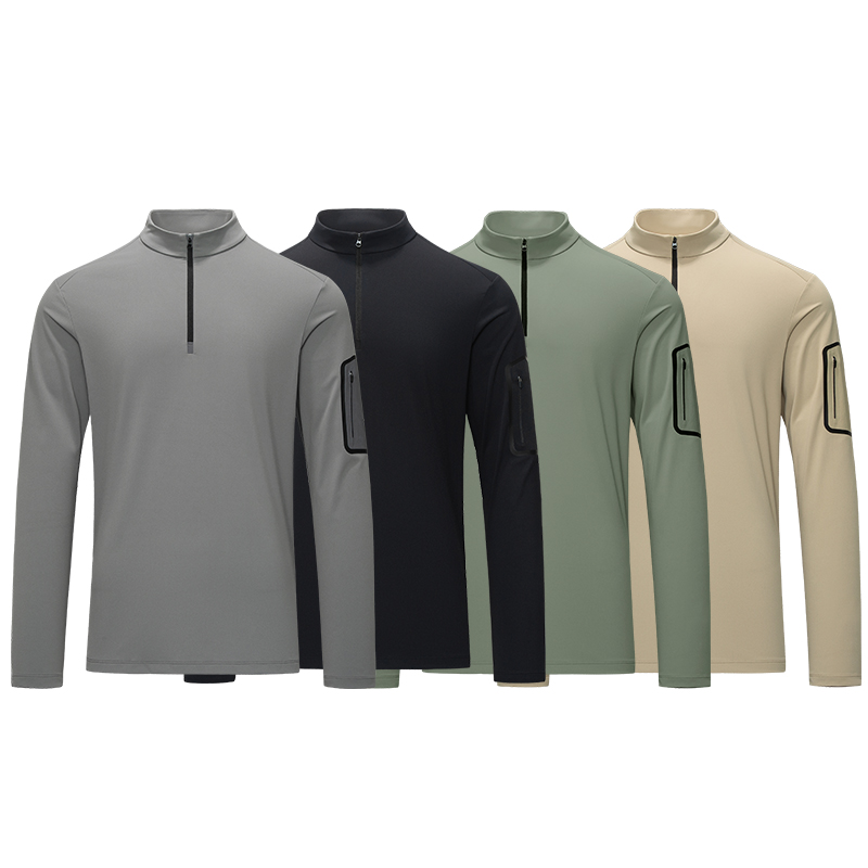 2024新款开衫长袖休闲速干跑步立领T恤男款