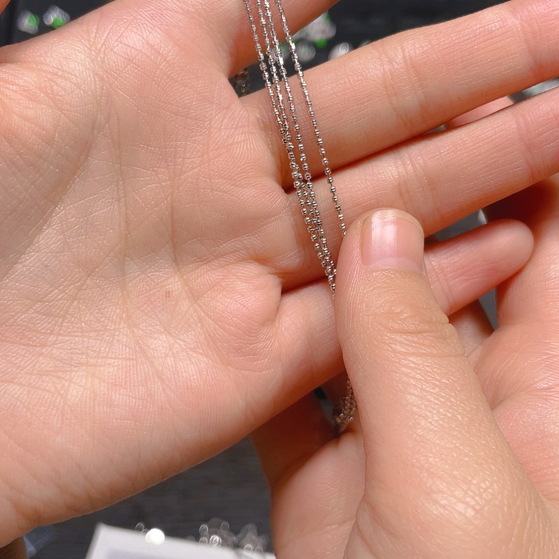 翡翠戒指银S925镶嵌杜*链条