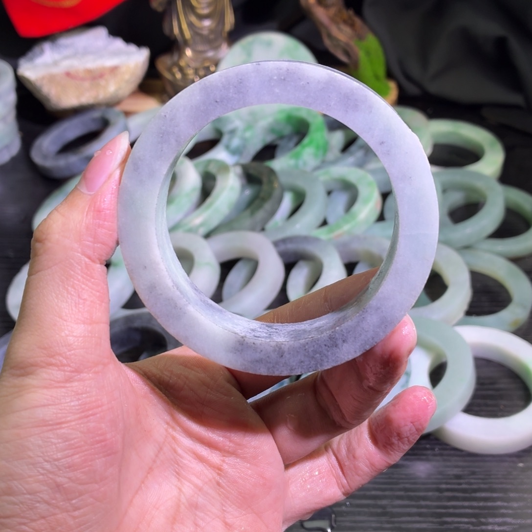 定制翡翠未镶嵌天然翡翠A货毛胚手镯定制