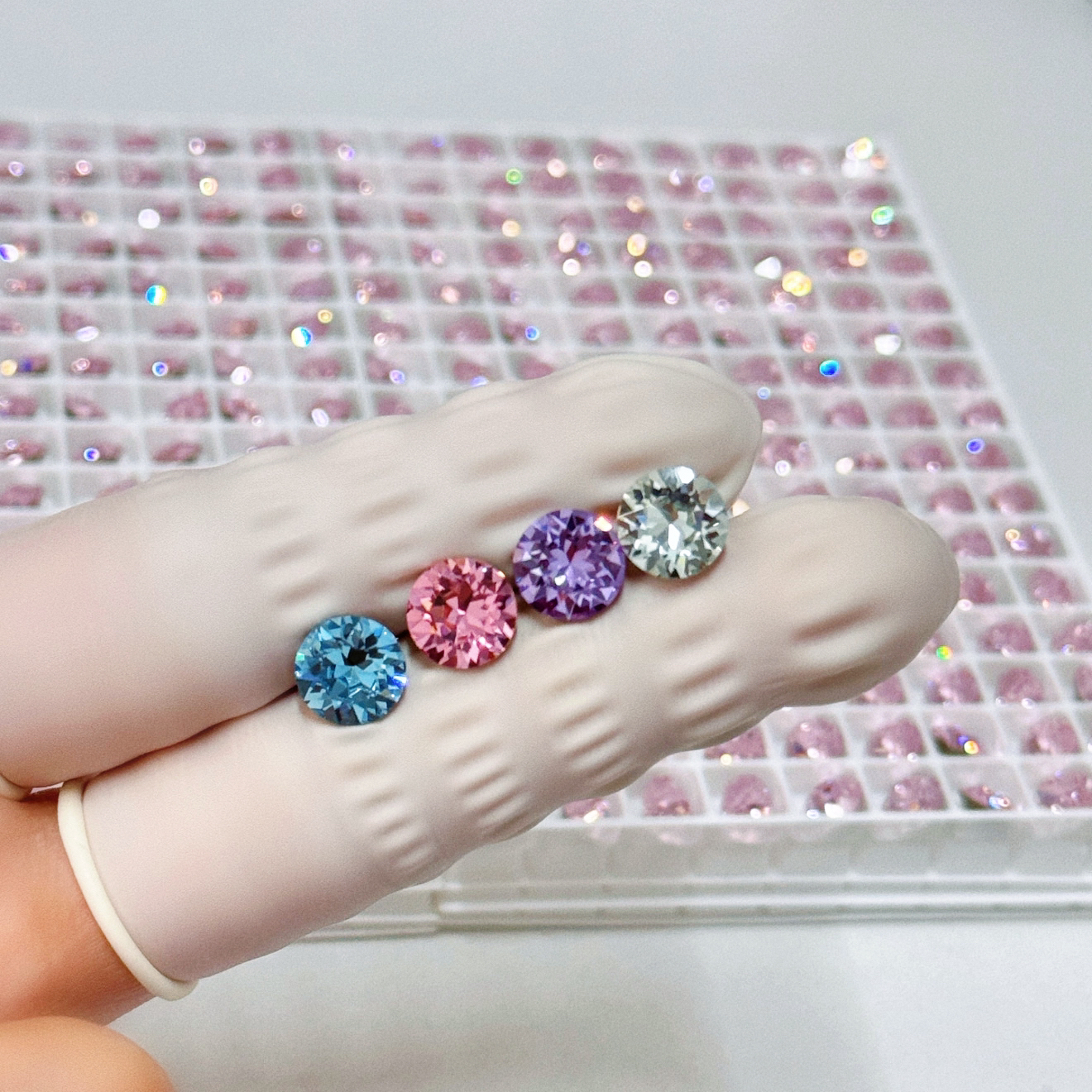 钛钢耳饰 8mm华子【4支】耳钉紫色爆闪时尚百搭耳蜗钉耳骨钉