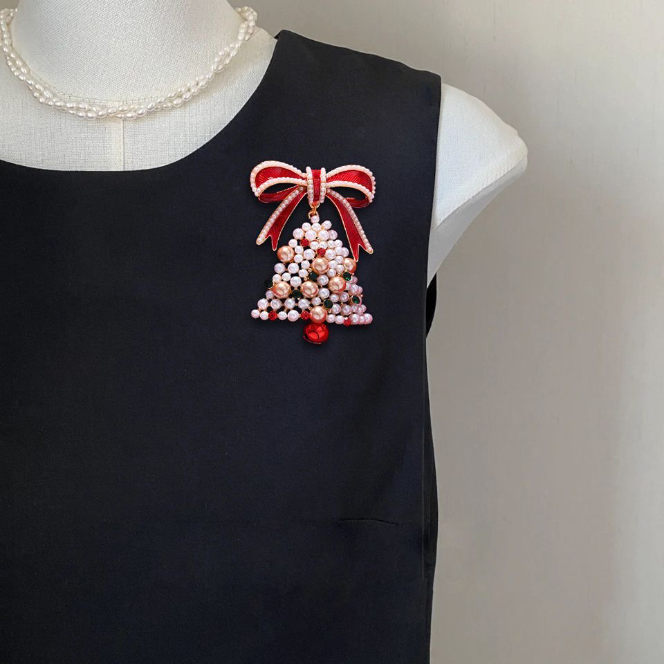 合金珐琅胸针 G536新款圣诞铃铛胸针