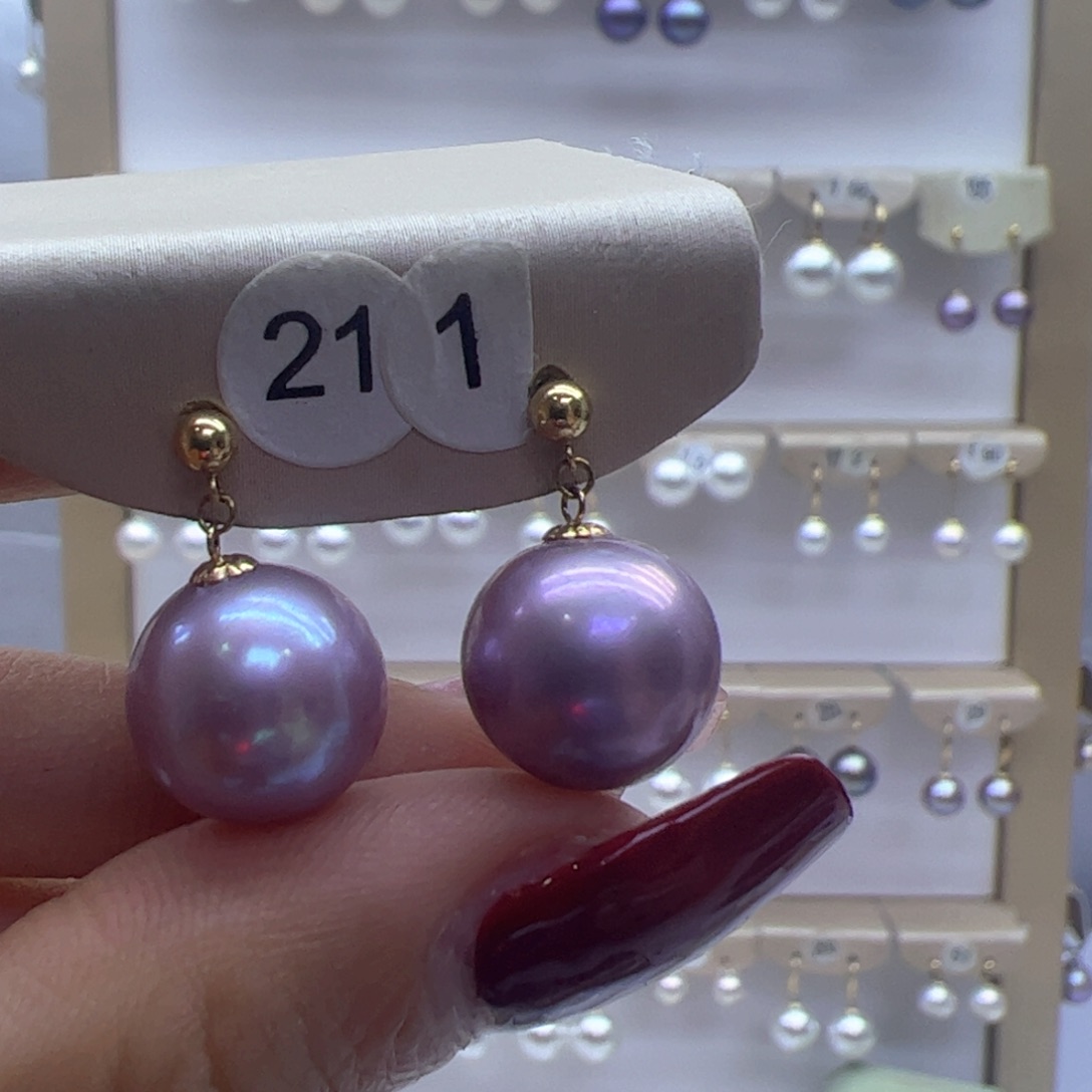 淡水珍珠耳饰18K金镶嵌