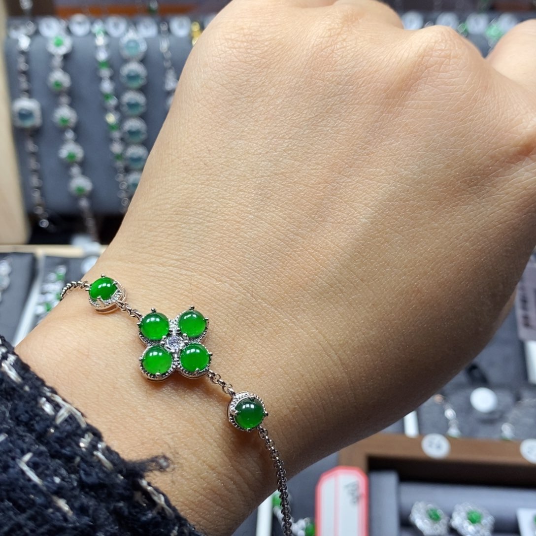 翡翠颈饰银S925镶嵌7号