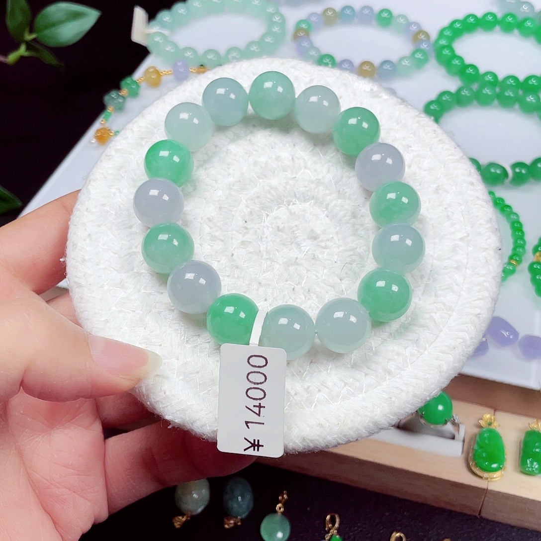 翡翠未镶嵌手链天然缅甸翡翠A货卡13
