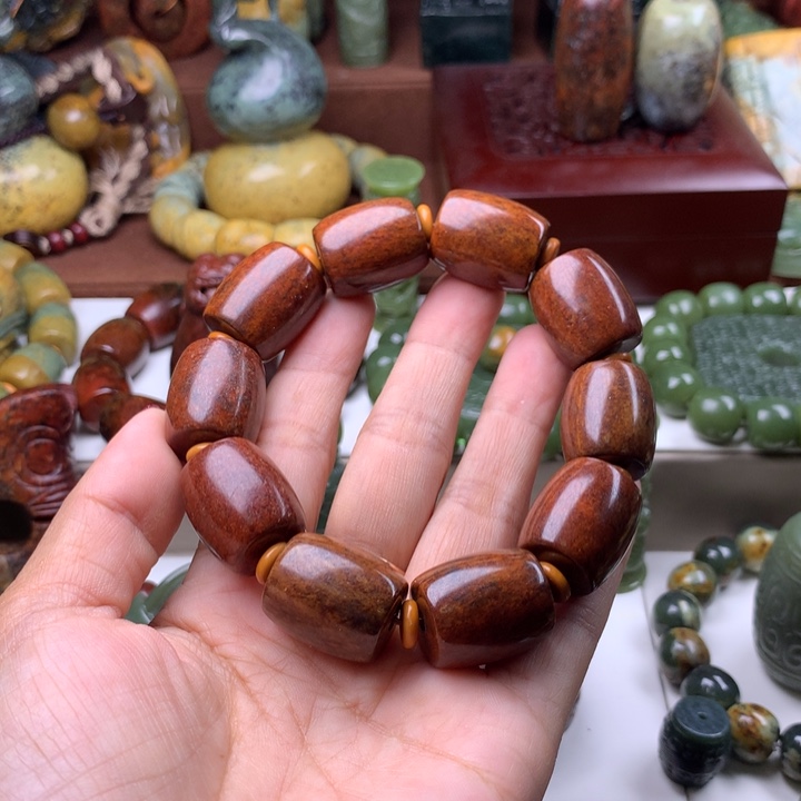 岫岩河磨玉（透闪石质玉）手链未镶嵌赢*