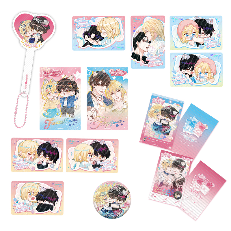 漫库秒杀-漫库人鱼陷落软糖打卡棒Q版吧唧 超萌的啵啵鱼！