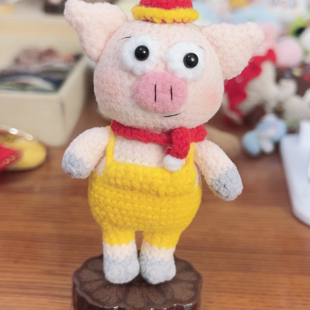 手工编织磁吸小猪送贴纸一张