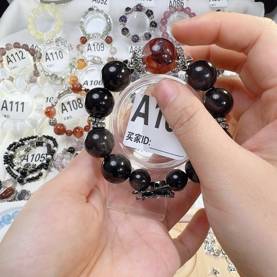 烟晶手链银S925镶嵌辟挡救赎