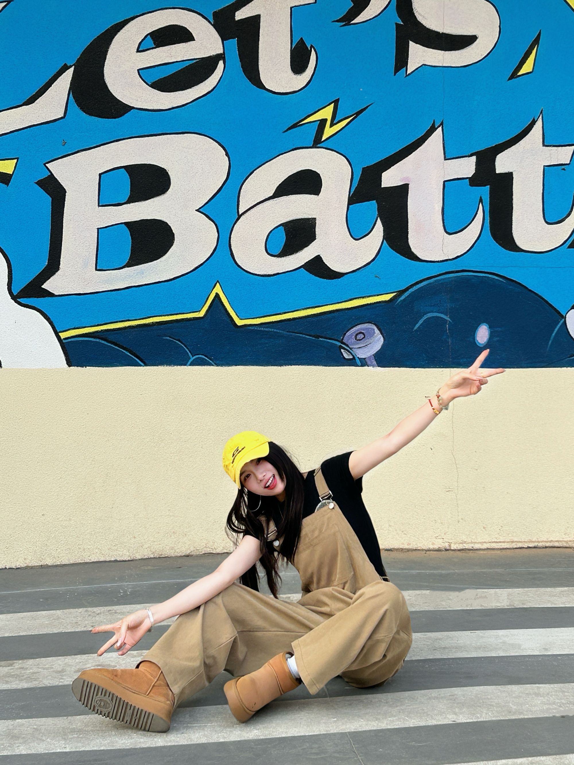 恩恩自制【减龄背带裤】春款2025休闲宽松少女感水洗棉抽绳背带裤